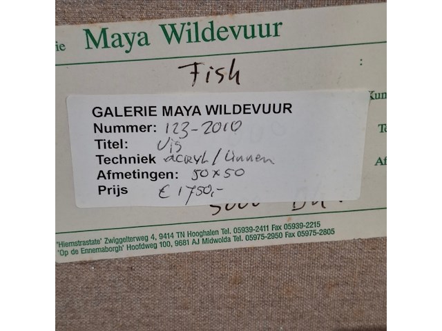 Acryl schilderij, maya wildevuur, vis - afbeelding 7 van  7