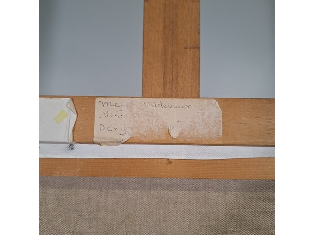 Acryl schilderij, maya wildevuur, vissen, 1992 - afbeelding 4 van  13