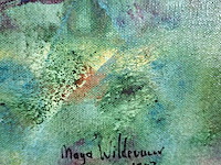 Acryl schilderij, maya wildevuur, vissen, 1993 - afbeelding 5 van  8