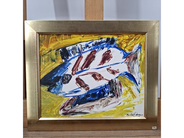 Acryl schilderij, maya wildevuur, vissen - afbeelding 3 van  10