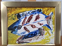 Acryl schilderij, maya wildevuur, vissen - afbeelding 3 van  10