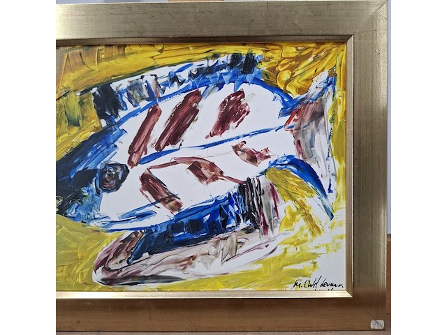 Acryl schilderij, maya wildevuur, vissen - afbeelding 5 van  10