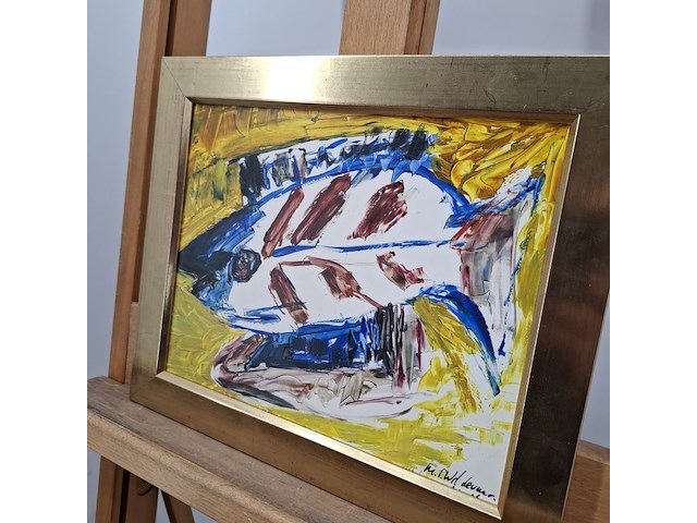 Acryl schilderij, maya wildevuur, vissen - afbeelding 8 van  10