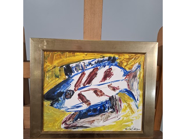 Acryl schilderij, maya wildevuur, vissen - afbeelding 2 van  7