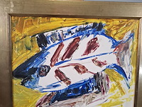 Acryl schilderij, maya wildevuur, vissen - afbeelding 3 van  7