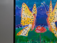 Acryl schilderij, maya wildevuur, vlinders, 1994 - afbeelding 3 van  9