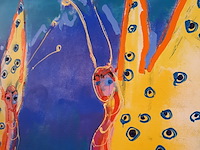 Acryl schilderij, maya wildevuur, vlinders, 1994 - afbeelding 5 van  9