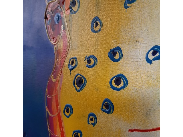 Acryl schilderij, maya wildevuur, vlinders, 1994 - afbeelding 6 van  9