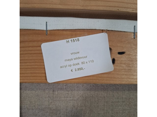 Acryl schilderij, maya wildevuur, vrouw, 1996 - afbeelding 3 van  11