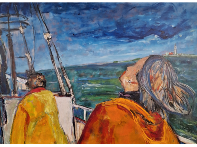 Acryl schilderij, maya wildevuur, vrouw, 1996 - afbeelding 1 van  11