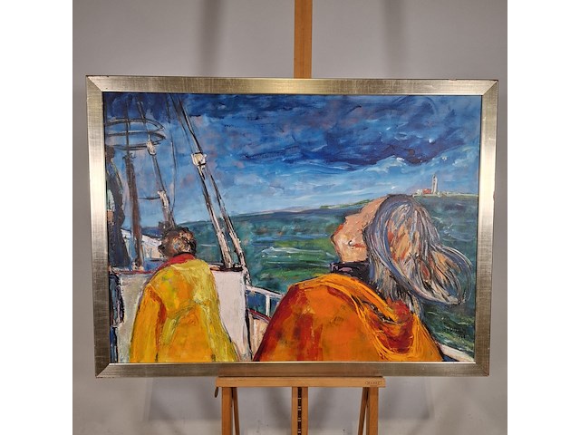 Acryl schilderij, maya wildevuur, vrouw, 1996 - afbeelding 4 van  11