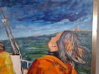 Acryl schilderij, maya wildevuur, vrouw, 1996 - afbeelding 6 van  11