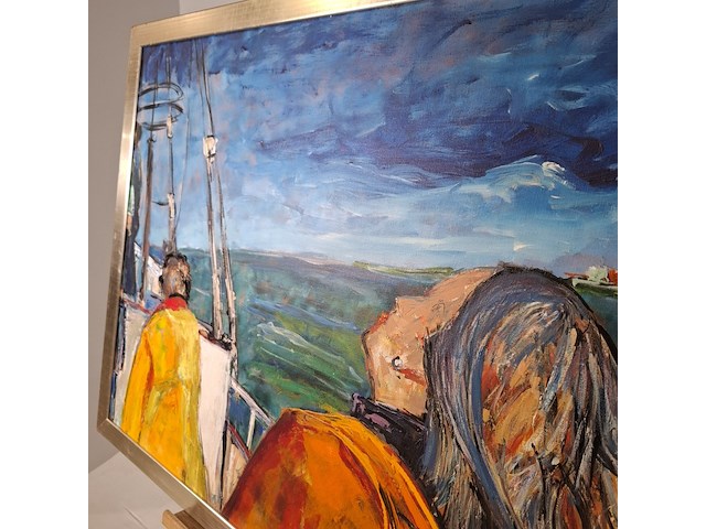 Acryl schilderij, maya wildevuur, vrouw, 1996 - afbeelding 9 van  11