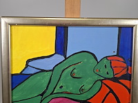 Acryl schilderij, maya wildevuur, vrouw, 1996 - afbeelding 2 van  7