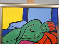 Acryl schilderij, maya wildevuur, vrouw, 1996 - afbeelding 3 van  7