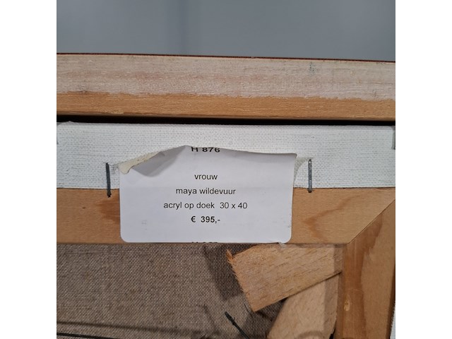 Acryl schilderij, maya wildevuur, vrouw, 1996 - afbeelding 7 van  7