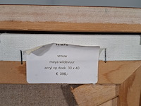 Acryl schilderij, maya wildevuur, vrouw, 1996 - afbeelding 7 van  7