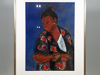 Acryl schilderij, maya wildevuur, vrouw, 1999 - afbeelding 2 van  8