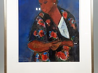Acryl schilderij, maya wildevuur, vrouw, 1999 - afbeelding 4 van  8
