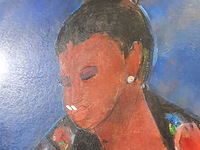 Acryl schilderij, maya wildevuur, vrouw, 1999 - afbeelding 5 van  8