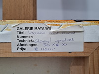 Acryl schilderij, maya wildevuur, vrouw met hoed, 2004 - afbeelding 2 van  10