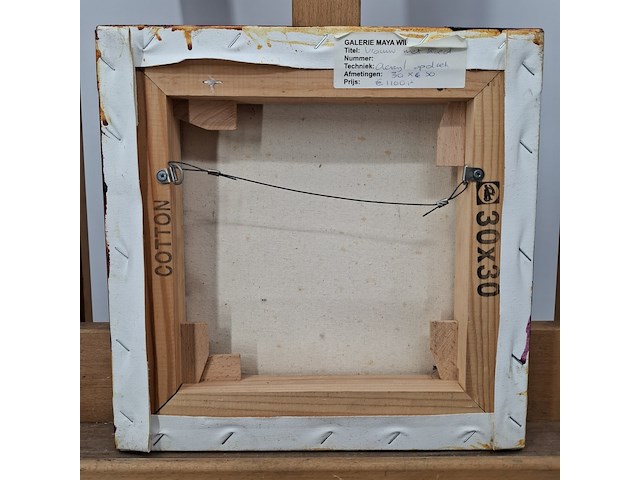 Acryl schilderij, maya wildevuur, vrouw met hoed, 2004 - afbeelding 10 van  10