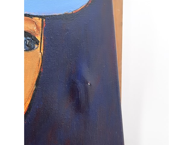 Acryl schilderij, maya wildevuur, vrouw met hoed, 2004 - afbeelding 3 van  12