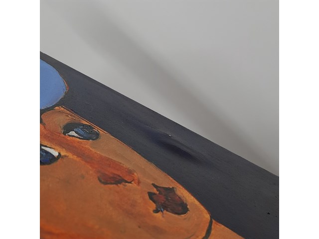 Acryl schilderij, maya wildevuur, vrouw met hoed, 2004 - afbeelding 4 van  12