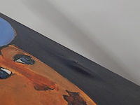 Acryl schilderij, maya wildevuur, vrouw met hoed, 2004 - afbeelding 4 van  12