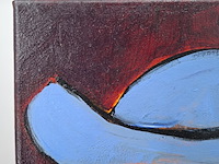 Acryl schilderij, maya wildevuur, vrouw met hoed, 2004 - afbeelding 11 van  12
