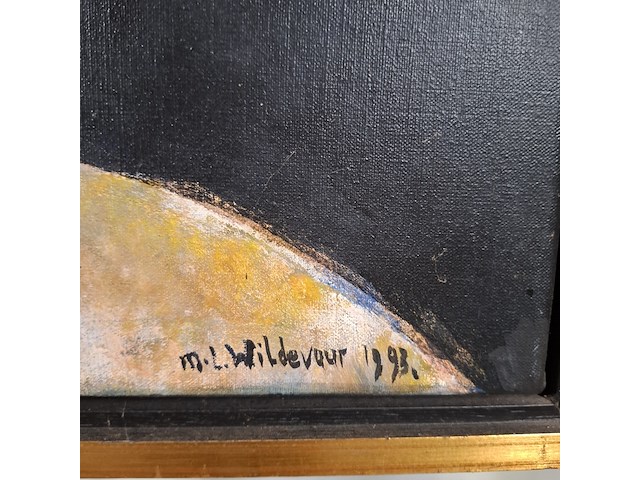 Acryl schilderij, maya wildevuur, vrouw op paard, 1993 - afbeelding 7 van  10