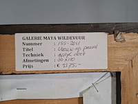 Acryl schilderij, maya wildevuur, vrouw op paard, 1993 - afbeelding 10 van  10