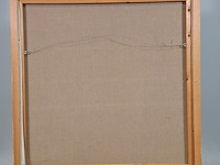 Acryl schilderij, maya wildevuur, vrouwen in kledendracht, 1990 - afbeelding 6 van  7