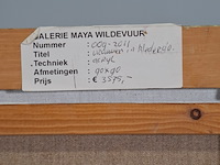 Acryl schilderij, maya wildevuur, vrouwen in kledendracht, 1990 - afbeelding 7 van  7