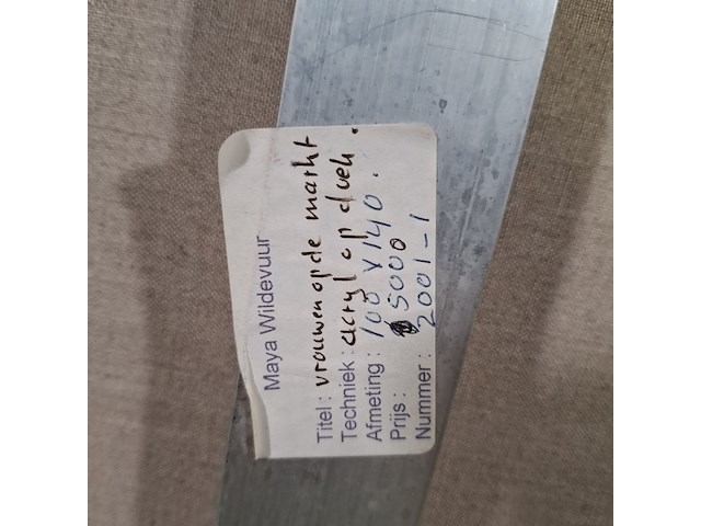 Acryl schilderij, maya wildevuur, vrouwen op de markt, 2001 - afbeelding 8 van  8