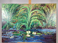 Acryl schilderij, maya wildevuur, waterlelies autun, 2011 - afbeelding 2 van  6
