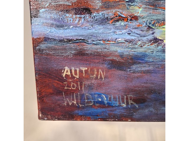 Acryl schilderij, maya wildevuur, waterlelies autun, 2011 - afbeelding 4 van  6