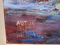 Acryl schilderij, maya wildevuur, waterlelies autun, 2011 - afbeelding 4 van  6