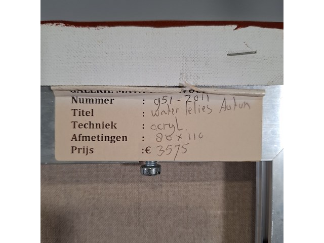 Acryl schilderij, maya wildevuur, waterlelies autun, 2011 - afbeelding 6 van  6