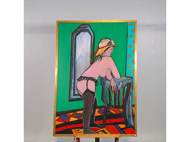 Acryl schilderij, maya wildevuur, wendy, naakt - afbeelding 1 van  6