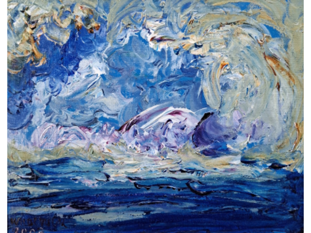 Acryl schilderij, maya wildevuur, wolken, 2003 - afbeelding 1 van  11