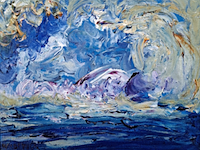 Acryl schilderij, maya wildevuur, wolken, 2003 - afbeelding 1 van  11