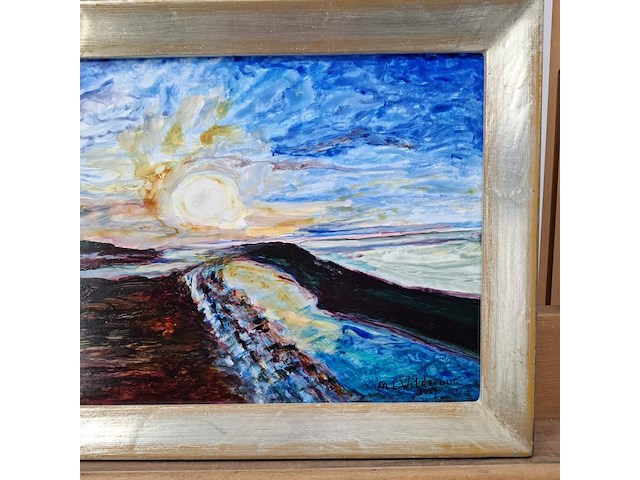 Acryl schilderij, maya wildevuur, zonsondergang, 2017 - afbeelding 5 van  10