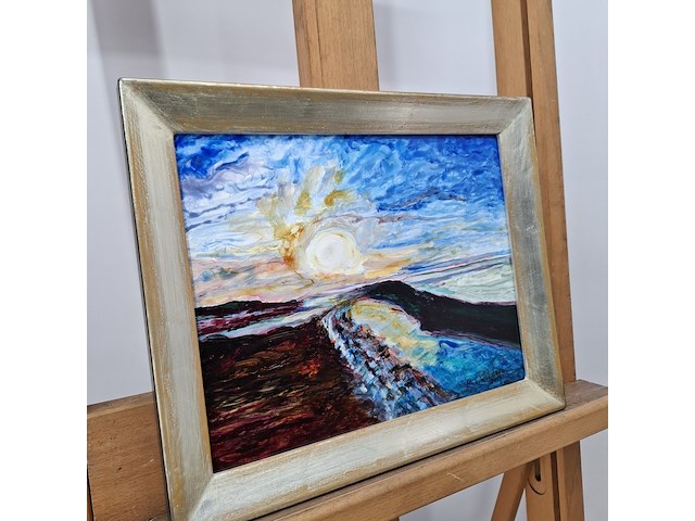 Acryl schilderij, maya wildevuur, zonsondergang, 2017 - afbeelding 7 van  10