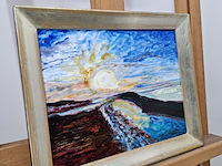 Acryl schilderij, maya wildevuur, zonsondergang, 2017 - afbeelding 7 van  10