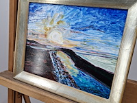 Acryl schilderij, maya wildevuur, zonsondergang, 2017 - afbeelding 8 van  10