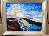 Acryl schilderij, maya wildevuur, zonsondergang, 2017 - afbeelding 3 van  10