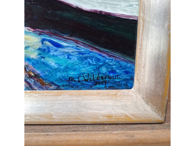 Acryl schilderij, maya wildevuur, zonsondergang, 2017 - afbeelding 6 van  10