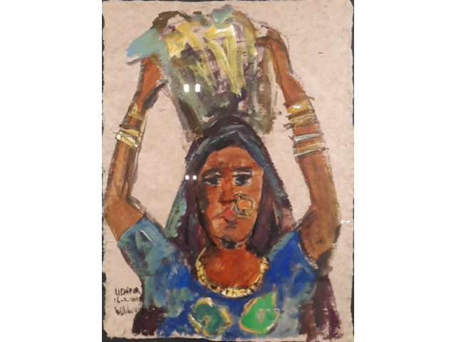 Acryl schilderij, maya wildevuur - afbeelding 1 van  8