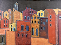 Acryl schilderij, maya wildevuur - afbeelding 1 van  8